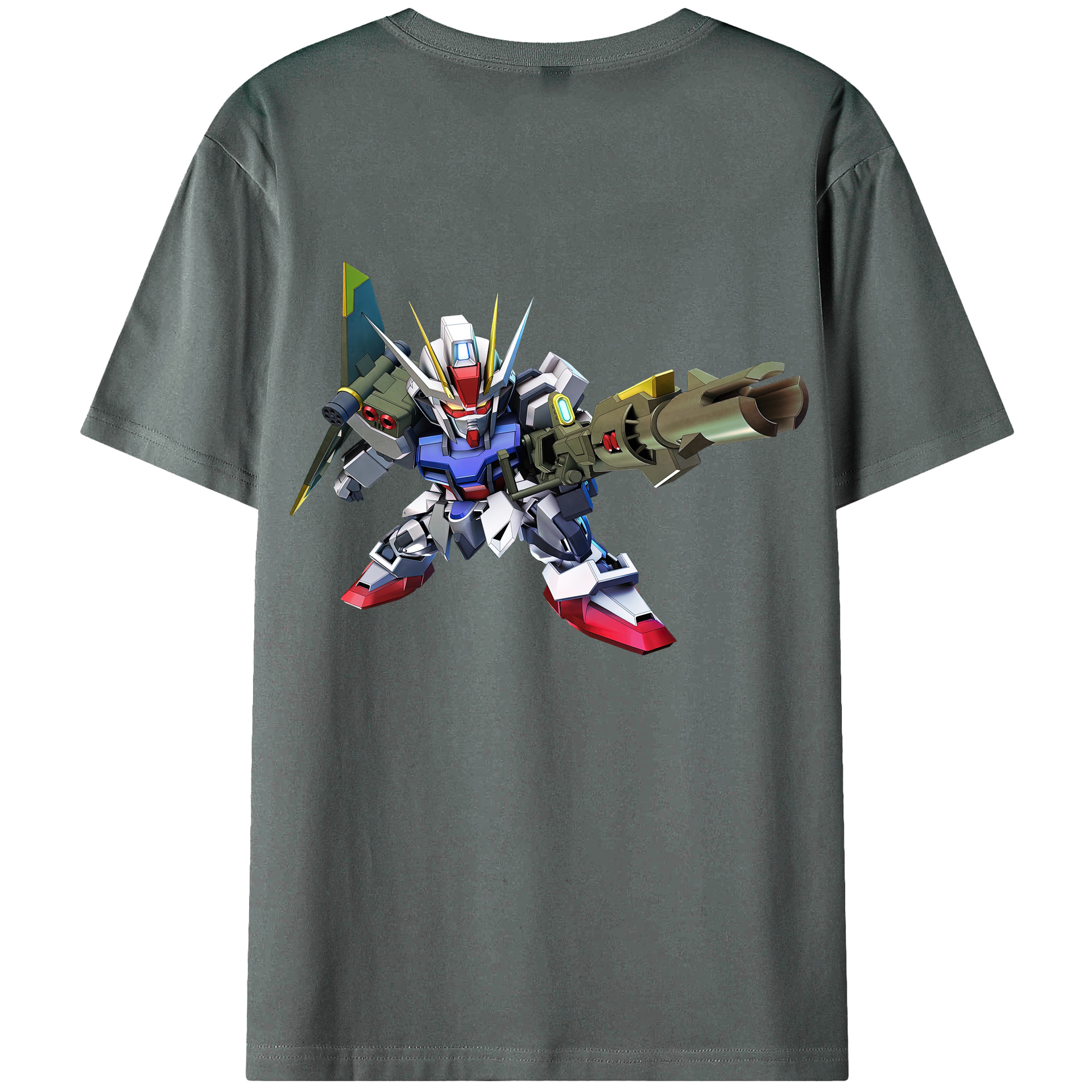 （画像用） 機動戦士ガンダム Mobile Suit Gundam 綿100％ メンズ半袖Tシャツ（バックプリント） 通気性